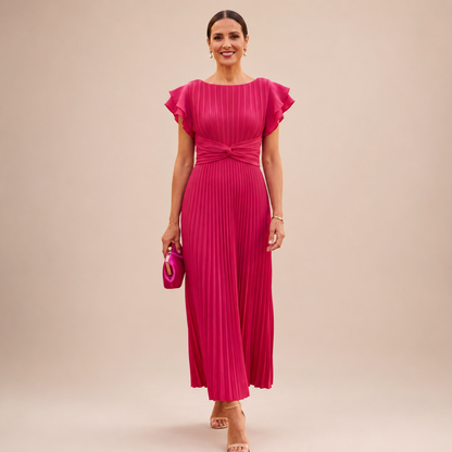 SERAPHINA | Elegant Pleated Maxi Dress with Twist Waist